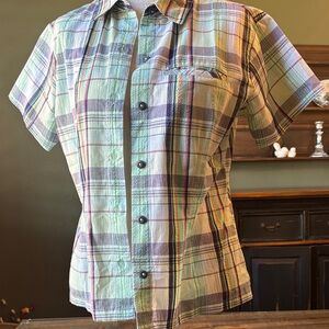 Plaid seersucker women's Patagonia button down
